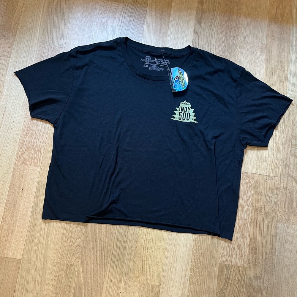 Indy 500 Black Cropped Short Sleeve T-Shirt